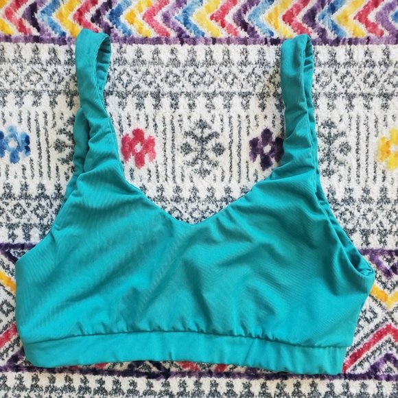 💎San Lorenzo Solid Teal/Turquoise/Aqua Bikini Top - Size S! - Picture 1 of 4